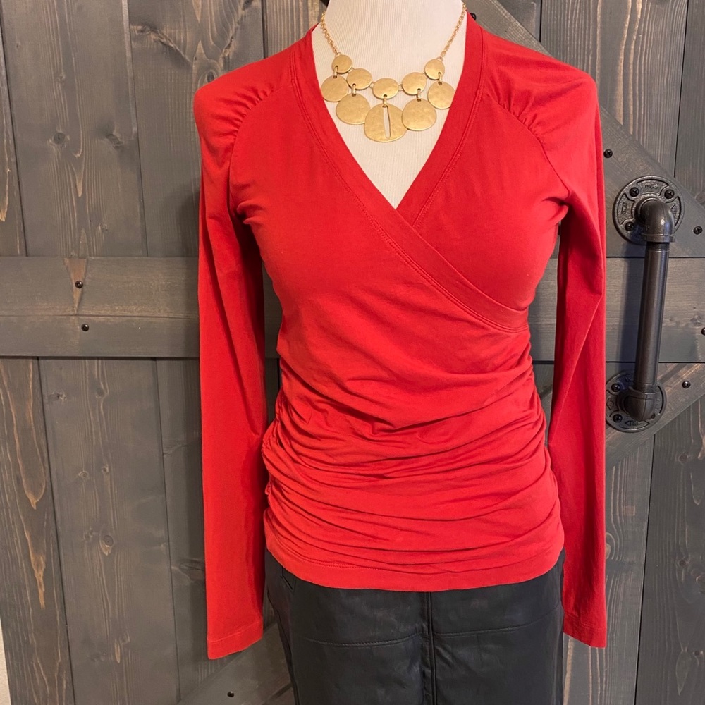 CAbi Rushed Hanky Wrap Top